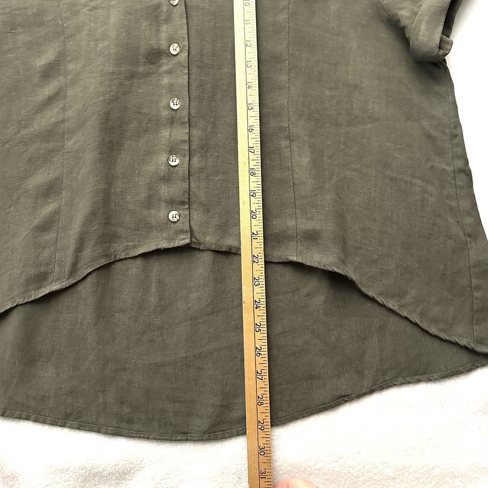 Ruti Drifter S/M Oversized 100% Linen Hi-lo Top Lagenlook Olive Artsy Nonchalant - Picture 6 of 12